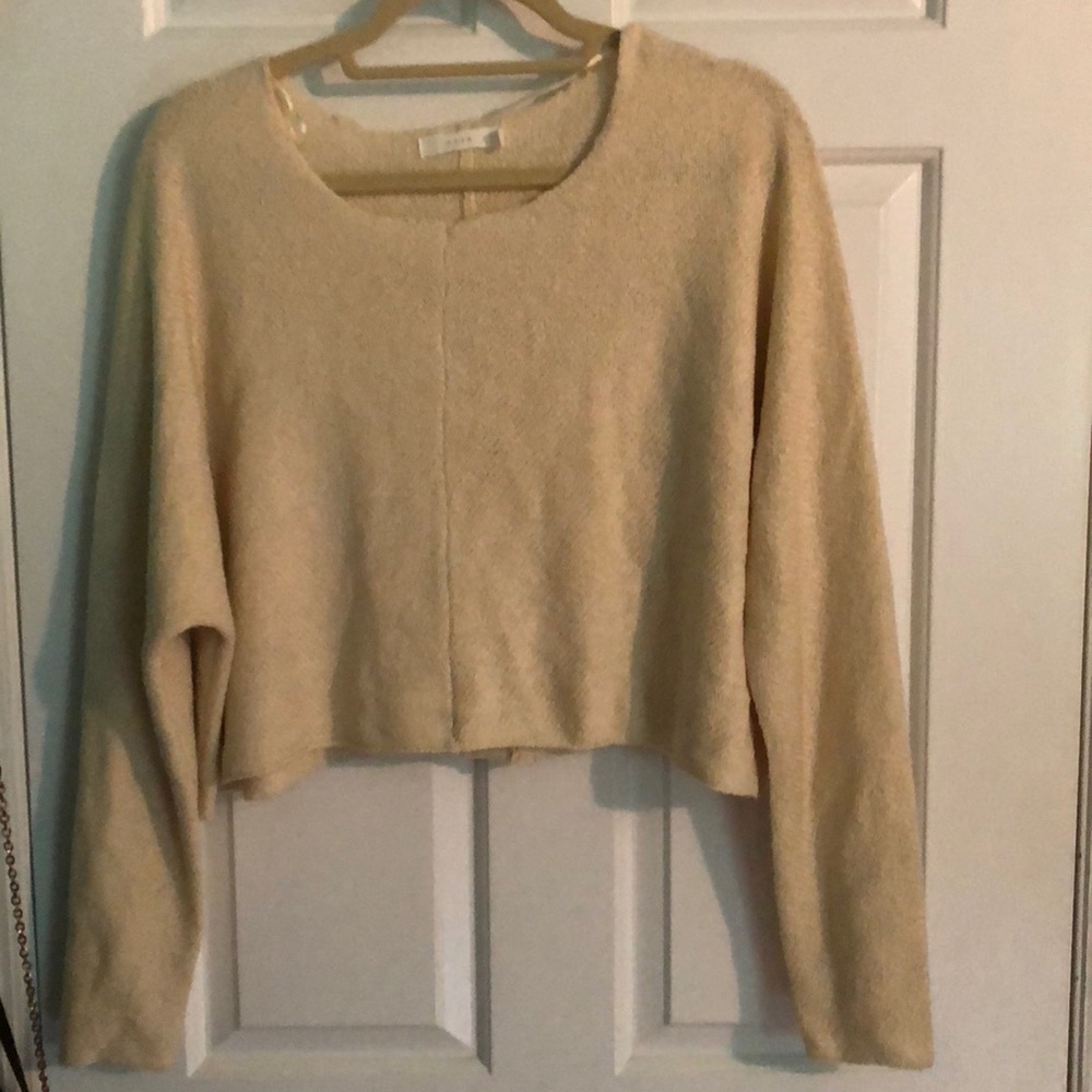 Cream cropped light sweater